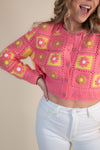 Daisy Fields Crochet Crop Sweater