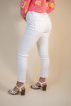 Risen High Rise Skinny Jeans: Cream