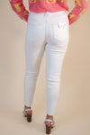 Risen High Rise Skinny Jeans: Cream