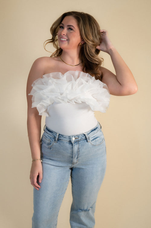 Say Yes Tulle Strapless Bodysuit