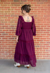 Ruffled In Wine Maxi Dress
