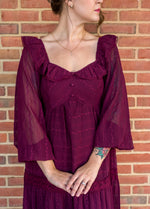 Ruffled In Wine Maxi Dress