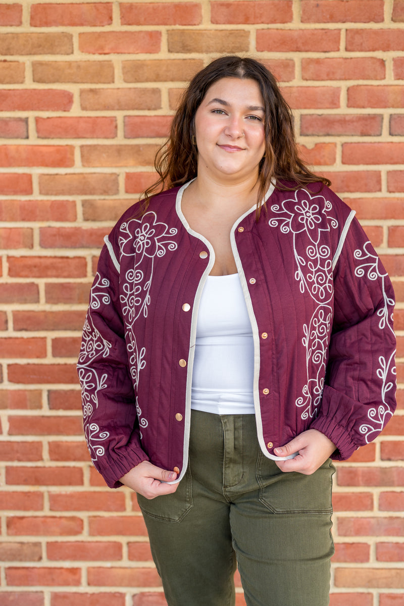 Sugarplum Western Quilt Embroidered Jacket
