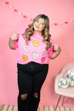 Neon Pink Conversation Hearts Tee