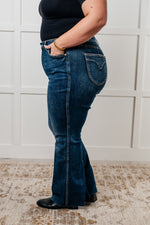 Judy Blue Elaine High Rise Control Top Shield Pocket Flare Jeans