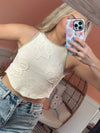 Floral Embellished Stretch Trim Tank
