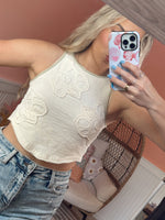 Floral Embellished Stretch Trim Tank