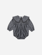 Baby clothing, girls' fashion, fall clothing for babies, little girls, navy and white, flowers, peter pan collar 