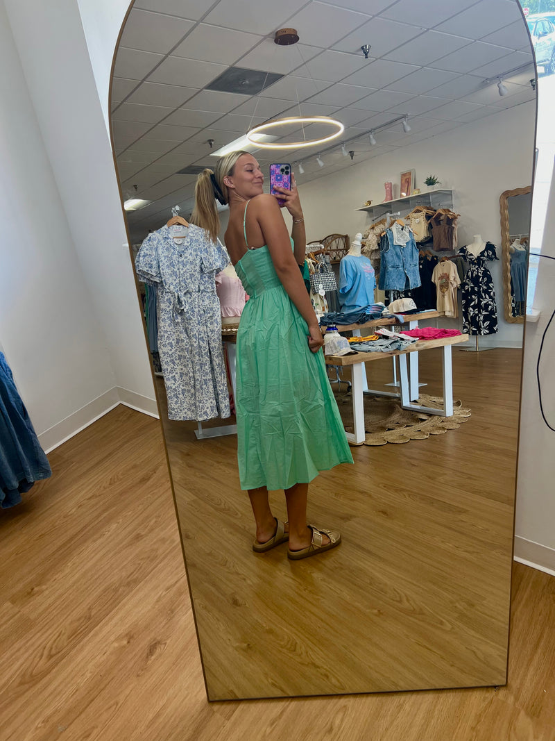 Smocked Casual Dress with Slit