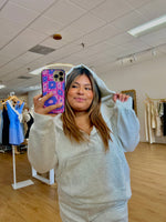 Errand Day Scuba Quarter Zip Hoodie: Light Grey