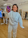 Errand Day Scuba Quarter Zip Hoodie: Light Grey