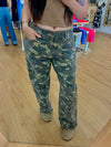 Callie Coded Low Slung Straight Camo Jeans
