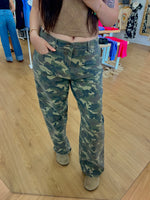 Callie Coded Low Slung Straight Camo Jeans