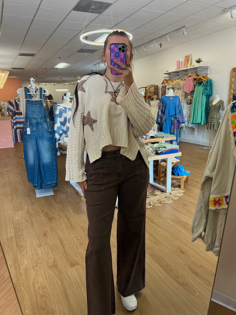 Judy Blue Retro Wide Jeans: Chocolate