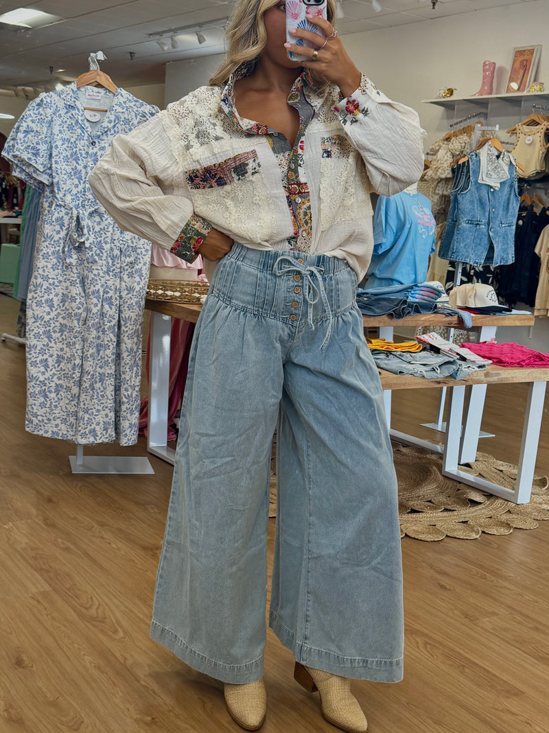 Cream Botanic Shacket
