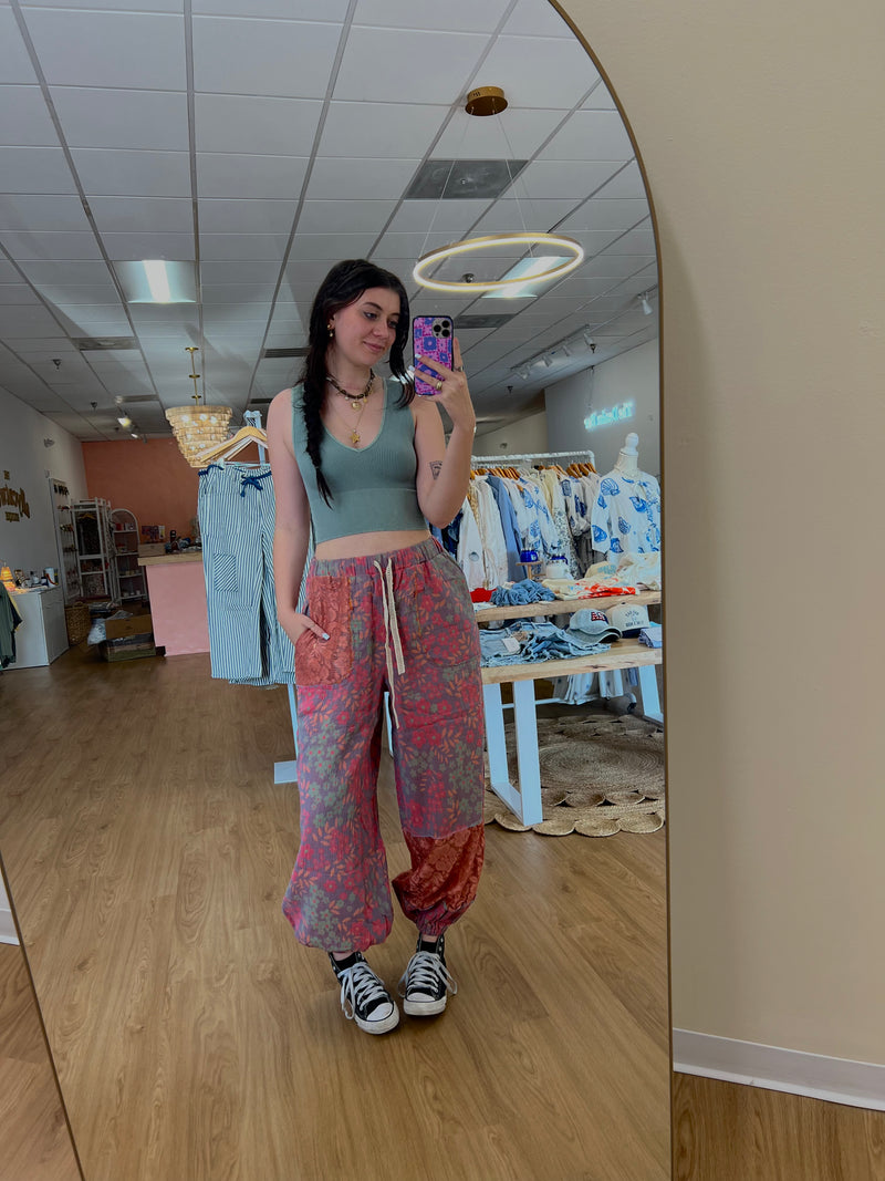 Sunset Floral Boho Joggers