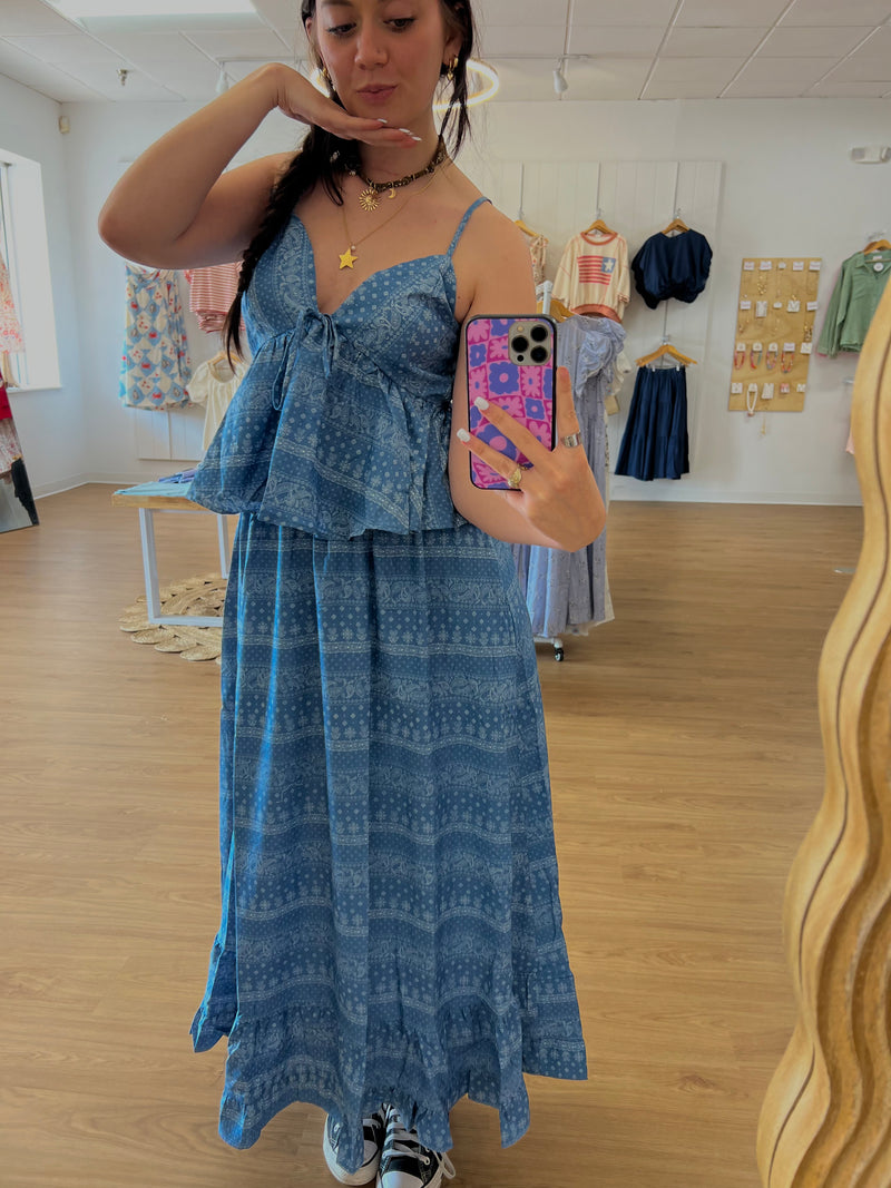 Paisley Print Maxi Skirt