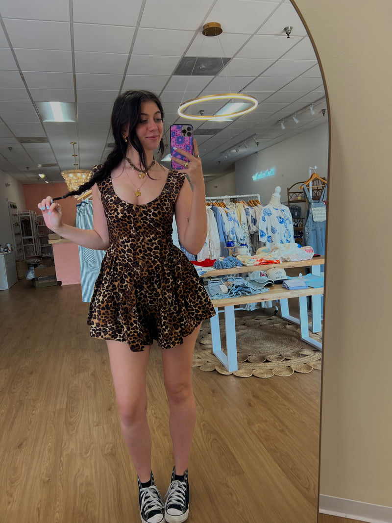 Leopard Bustier Romper