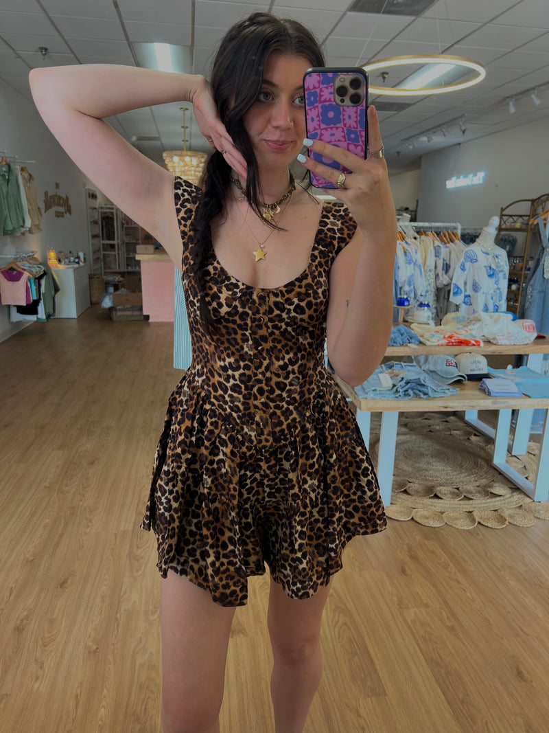 Leopard Bustier Romper