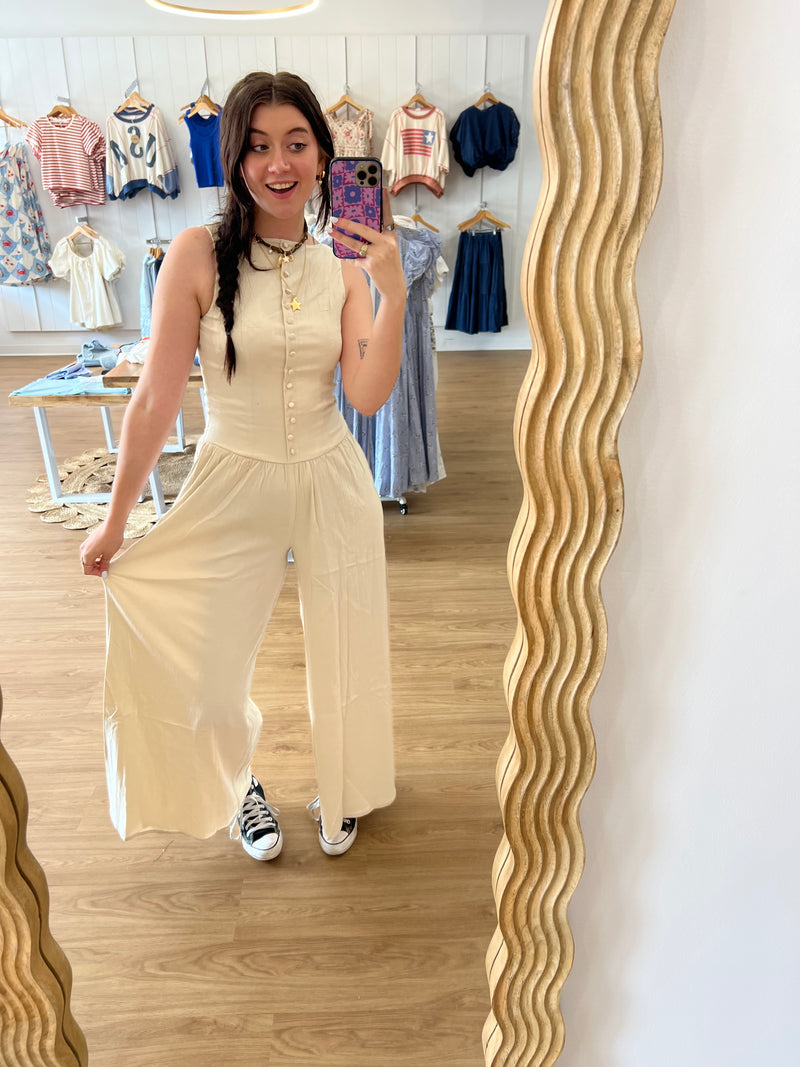 Linen Plunge Jumpsuit
