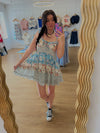 Vintage Floral Ruffle Tiered Dress