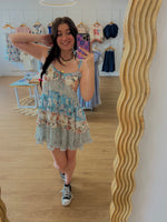 Vintage Floral Ruffle Tiered Dress
