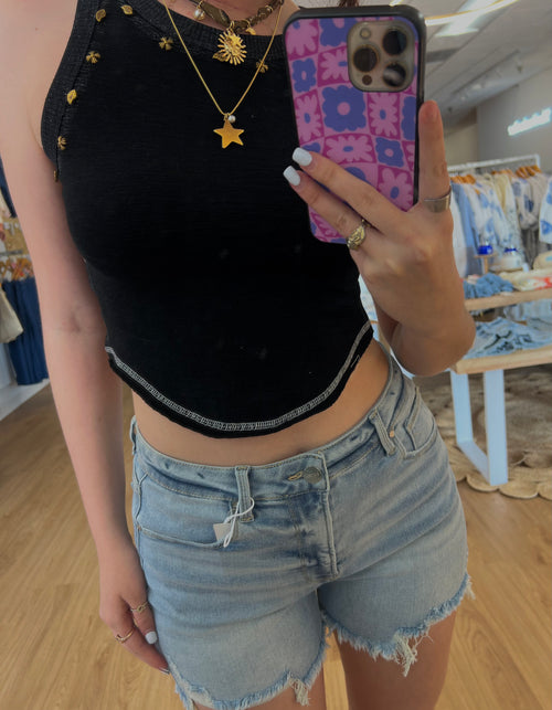 Studded High Neck Tank: Multiple Colors