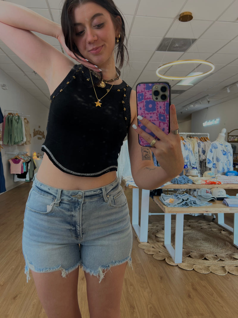 Studded High Neck Tank: Multiple Colors