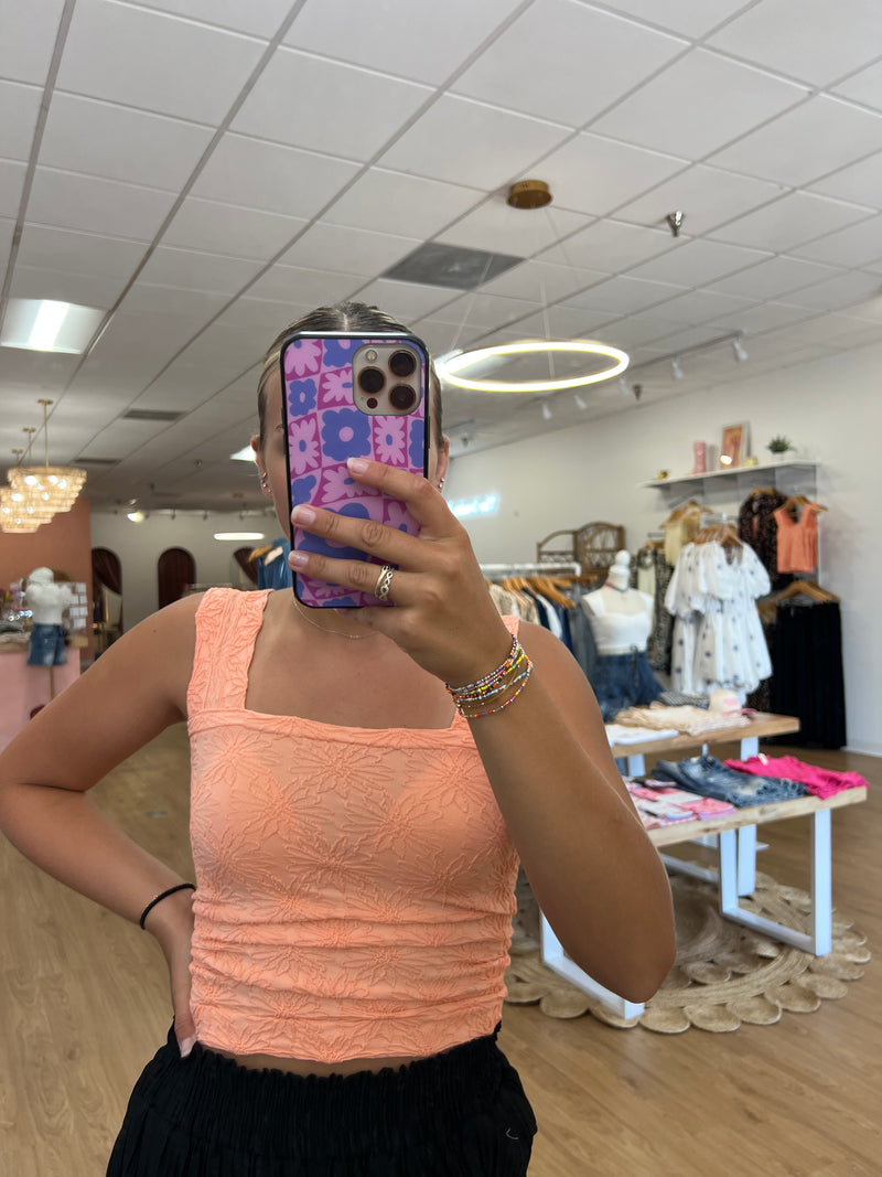 Floral Love Seamless Square Neck Tank Top
