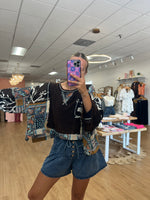 Moody Bandana Oversized Cropped Raglan