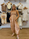 Caramel Maiden Smocked Harem Jumpsuit