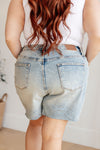 Judy Blue Cindy High Rise Mineral Wash Distressed Boyfriend Shorts