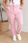 Judy Blue Pink High Rise Garment Dyed Denim Jogger