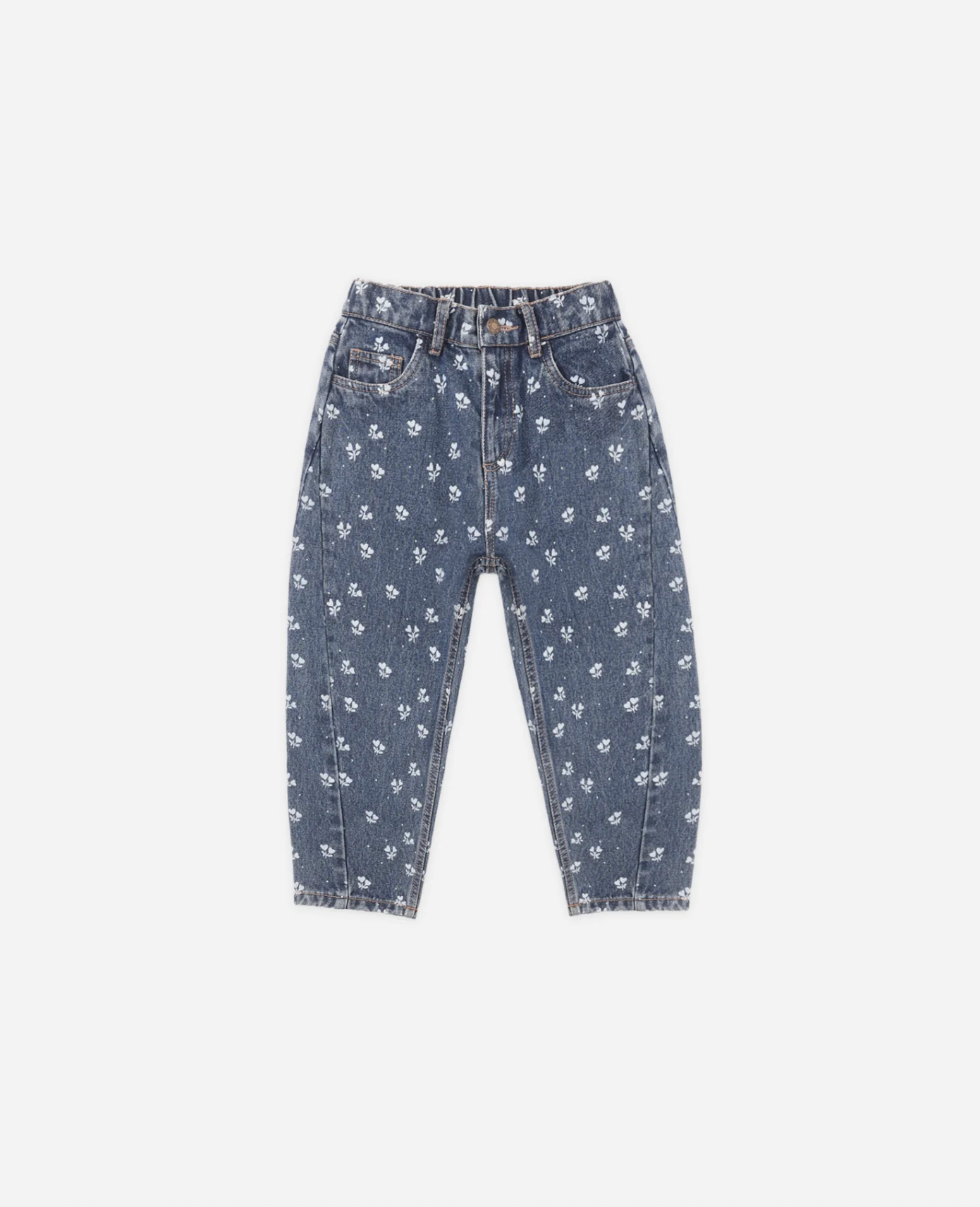 Childrens' clothing, school attire, denim flower, barrel pant, for kids, barrel jean, mommy and me