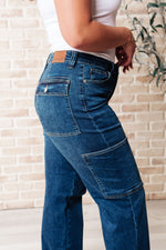 Judy Blue Leila High Rise Cargo Straight Jeans