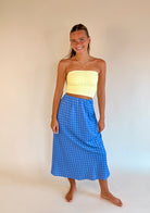 Polka Dot Skirt, Polka Dots, Blue Skirt, Skirt outfit inspo, cute skirt, Midi Skirt, Blue Midi Skirt, Outfit with a skirt, skirt outfit, summer outfit, summer fit, summer fit inspo, Skirt, 
