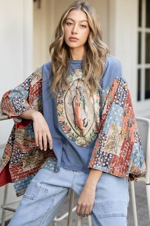 Virgin Mary Graphic Poncho Tee