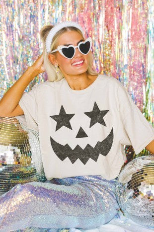 Cutie Pumpkin Star Face Tee
