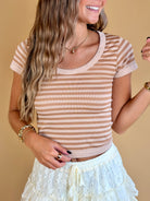 Scoop neck Tee, Basics, everyday wear, striped tees, back to school, transitional wear