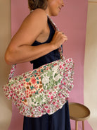 Crossbody Bag, Purses, Trendy Bags, Trendy Accessories, Ruffle detail bag, Flower bag, patchwork crossbody