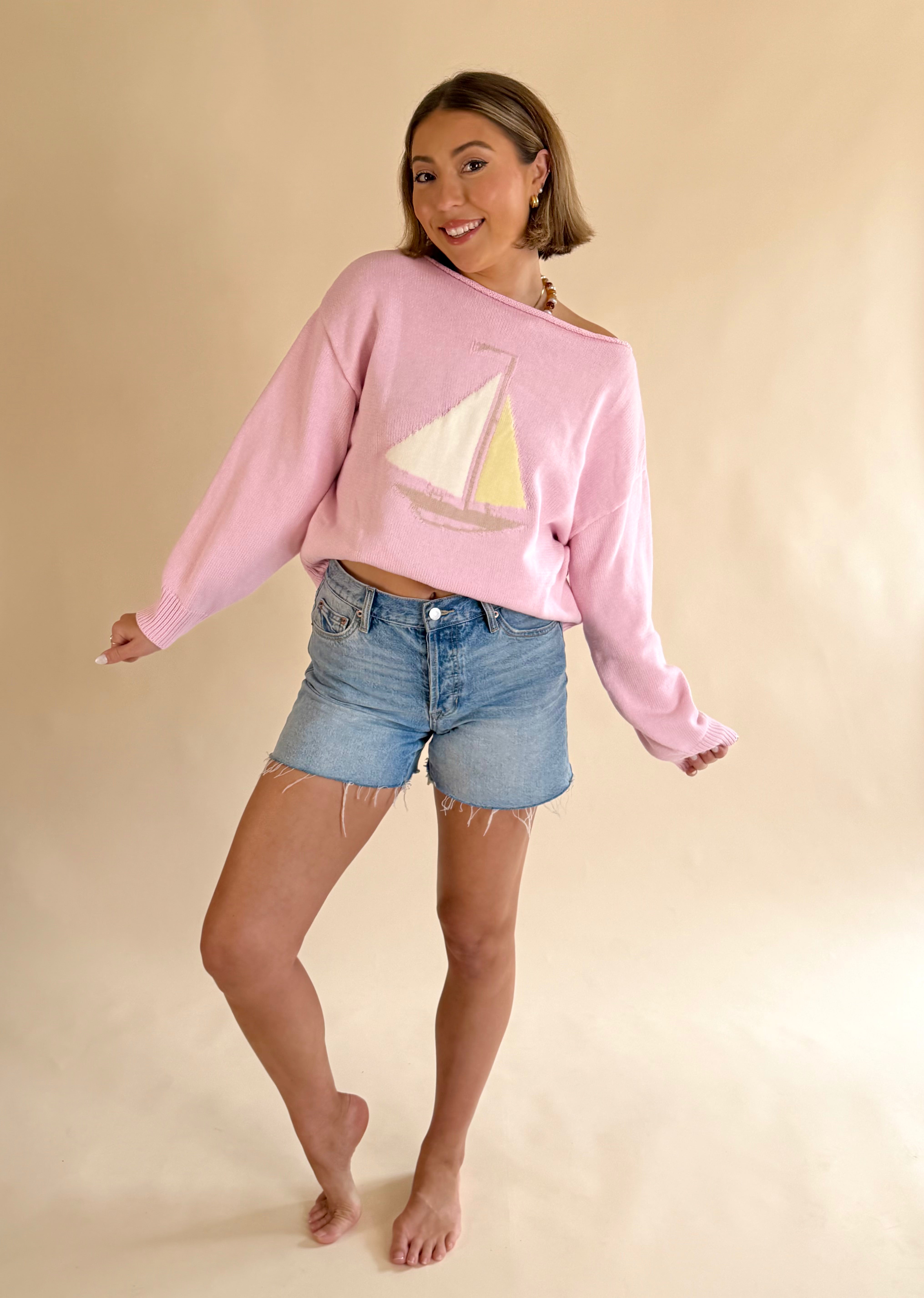 pink sweater, summer sweater, pink summer sweater, boutique, boutique fashion, pink clothes, fun sweater, comfy sweater, comfy summer sweater, 