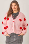 Chunky Knitted Heart Cardigan