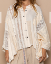 Lace Patchwork Poncho Button Down