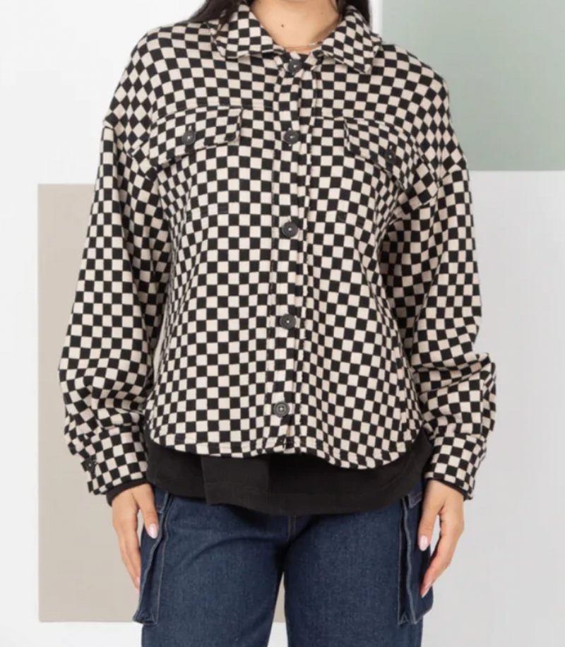 Classic Checker Print Soft Shacket