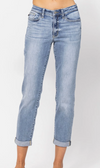 Judy Blue Mid-Rise Bleach Wash Boyfriend Jean