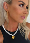 Pearl & Gold Heart Necklace