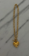 Chunky Chain Gold Scallop Heart Necklace