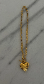 Chunky Chain Gold Scallop Heart Necklace