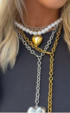 Pearl & Gold Heart Necklace