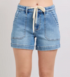 Judy Blue High Waist Drawstring Patch Pocket Shorts